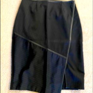 WHBM leather trim skirt